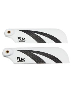 A Pair RJX Black White 70mm Tail Carbon Fiber Blades B Version for 500  470 480 Helicopter