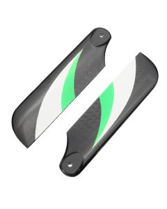 RJX Vector Green and White 68mm Tail CF Blades For 470 RC Helicopter