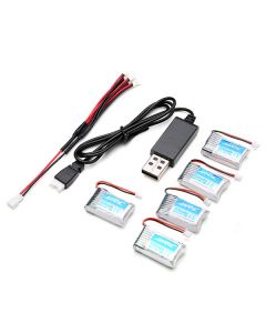 5X 3.7V 150mAh 20C Battery And Usb Cable Set For JJRC H20 H20H RC Quadcopter